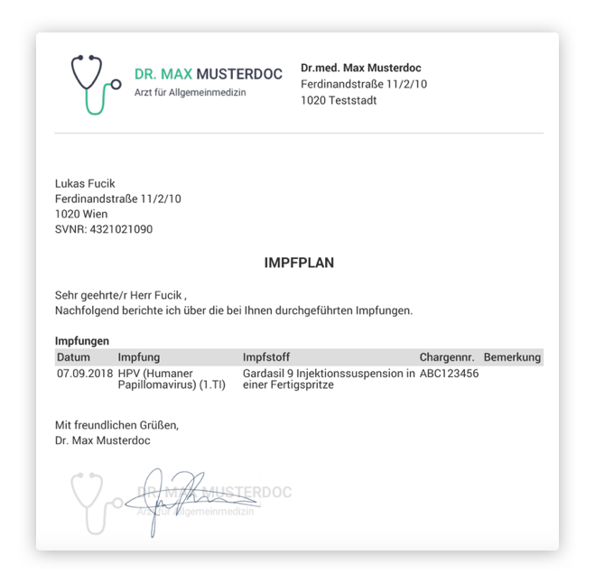 Impfmodul in der Praxissoftware. Latido die Arztsoftware