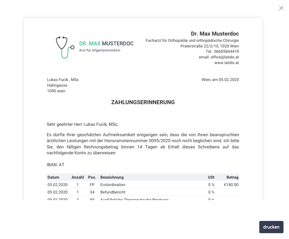 LATIDO Mahnwesen