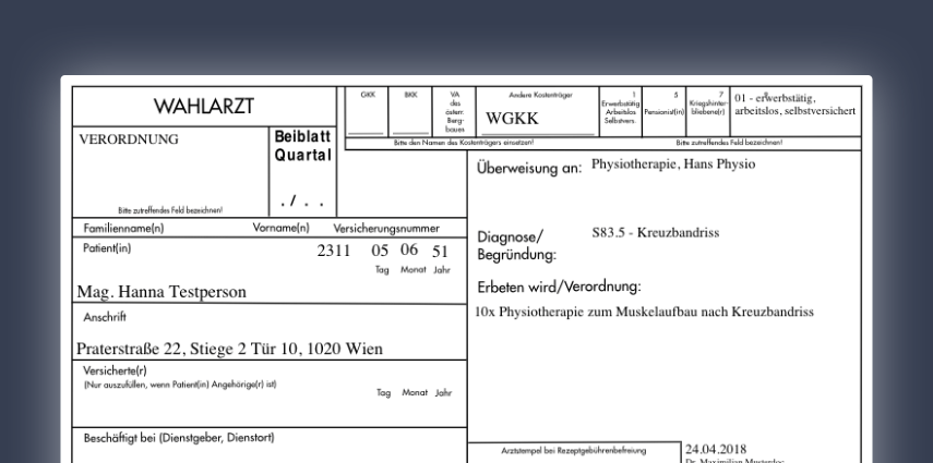 Wahlarzt-Formulare schnell und einfach erstellen. Die Verordnung