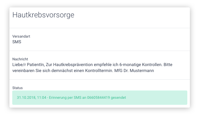 Latido. Die Praxissoftware - Integrierte SMS- und E-Mail Reminder Funktion für Wahlärzte