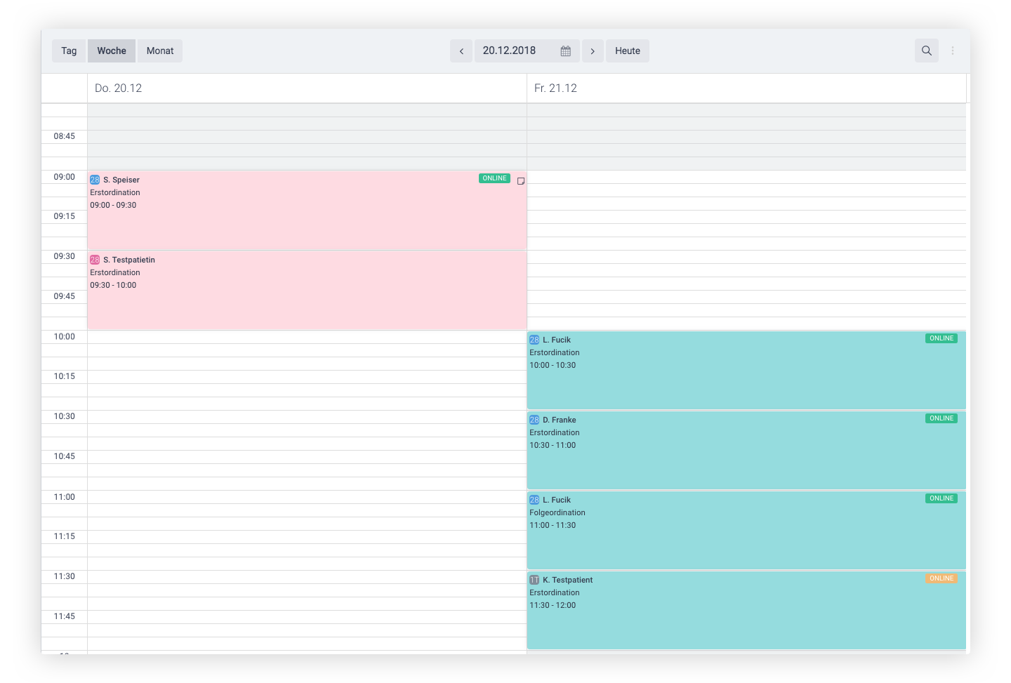 Latido Kalender mit Online-Terminvereinbarung für Ärzte