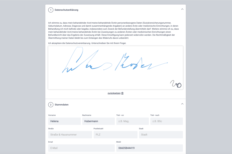 Die digitale Patientenaufnahme von LATIDO. Der Self Check-in für Ihre Ordination.